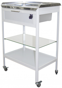 Столик манипуляционный передвижной, столешница из нержавеющей стали СМ-4к