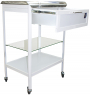 Столик манипуляционный передвижной, столешница из нержавеющей стали СМ-4к