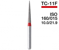 TC-11F (Mani) Алмазний бор, конус-олівець, ISO 160/015, червоний