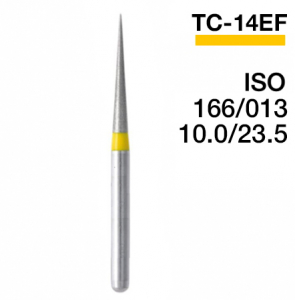 TC-14EF (Mani) Алмазний бор, конус-олівець, ISO 166/015, жовтий