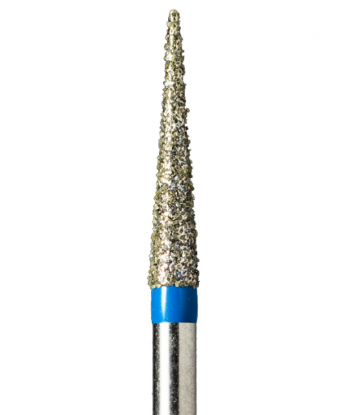 TC-15 (Mani) Алмазний бор, конус-олівець, ISO 166/019, синій