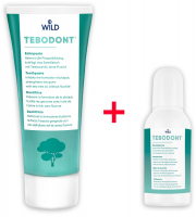 TEBODONT Melaleuca Alternifolia Набір, Зубна паста, без фториду з маслом чайного дерева (75 мл) + Ополіскувач без фториду, 50 мл