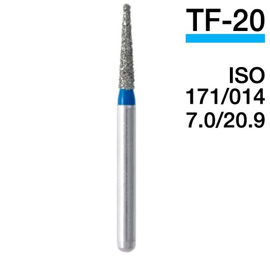 TF-20 (Perfect) Алмазний бор, усічений конус, ISO 171/014, синій, 5 шт