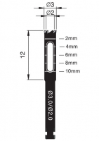 Трепан Osung TPHB-B3, (d - вн. 2 мм, внеш. 3 мм, L - 12 мм (для углового наконечника)