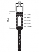 Трепан Osung TPHB-B5, (d - вн. 4 мм, внеш. 5 мм, L - 11,5 мм (для углового наконечника)