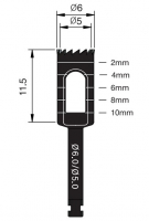 Трепан Osung TPHB-B6, (d - вн. 5 мм, внеш. 6 мм, L - 11,5 мм (для углового наконечника)