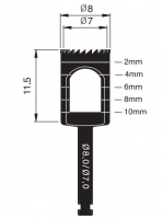 Трепан Osung TPHB-B8, (d - вн. 7 мм, внеш. 8 мм, L - 11,5 мм (для углового наконечника)