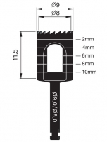 Трепан Osung TPHB-B9, (d - вн. 8 мм, внеш. 9 мм, L - 11,5 мм (для углового наконечника)