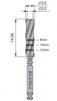 Трепан Osung TPHB-S35, (d - вн. 2,2 мм, внеш. 3,5 мм, L - 14,95 мм (для углового наконечника)