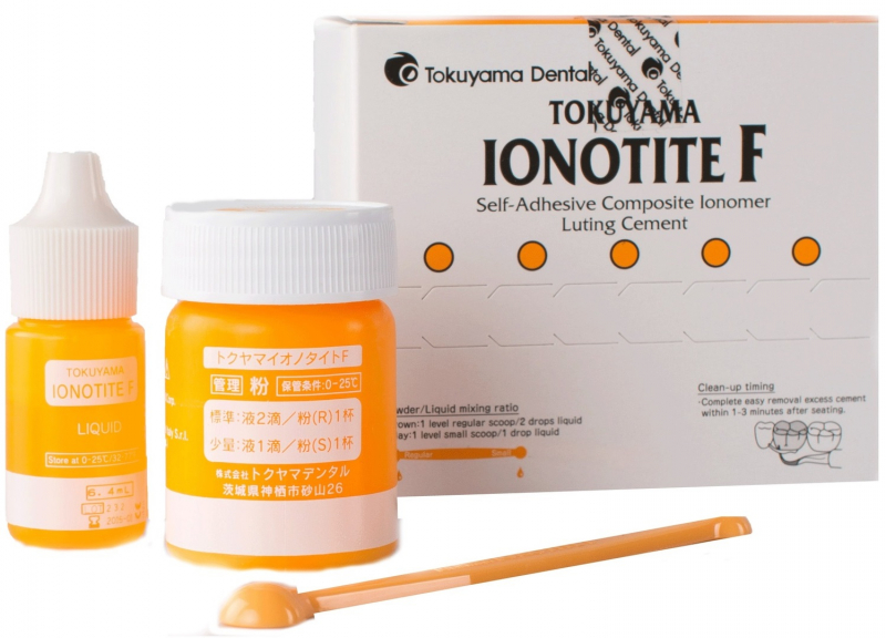 Ionotite F (Tokuyama) Гибридный стеклоиономерный адгезивный цемент, Набор: 20 г + 6,4 мл