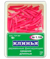 Клинья фиксирующие деревянные TOP BM № 1.186 розовые (средние, длинные, 100 шт)