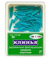 Клинья фиксирующие деревянные TOP BM № 1.185 синие (средние, короткие, 100 шт)