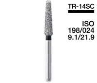 TR-14SC (Mani) Алмазный бор, закругленный конус, ISO 198/024, черный