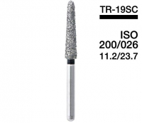 TR-19SC (Mani) Алмазный бор, закругленный конус, ISO 199/025, черный