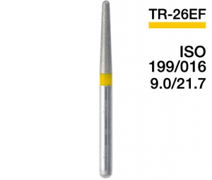 TR-26EF (Perfect) Алмазний бор, закруглений конус, ISO 199/018, жовтий, 5 шт