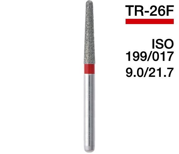 TR-26F (Perfect) Алмазний бор, закруглений конус, ISO 199/018, червоний, 5 шт