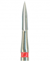 Твердосплавний бор (фінір) Okodent C246L.012, 12 граней (червоний, дрібна абразивність)