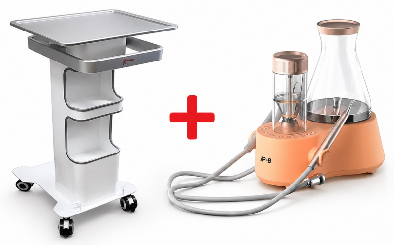 Ультразвуковой скалер + Air Flow AP-B Столик Woodpecker TC-6 + Сода для AirFlow 4 шт