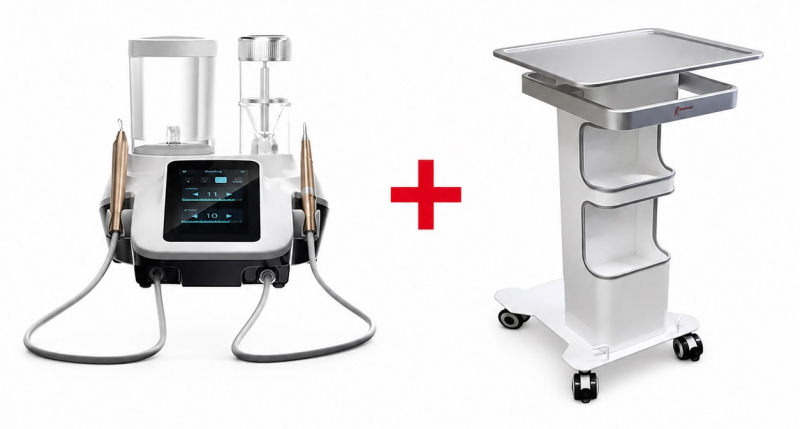 Ультразвуковой скалер и содоструйный аппарат PT-B + Столик Woodpecker TC-6 + Сода для AirFlow