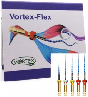 Vortex FLEX, ассорти 20-10-25-06, 25 мм, Система машинных никель-титановых профайлов для искривленных каналов, 6 шт