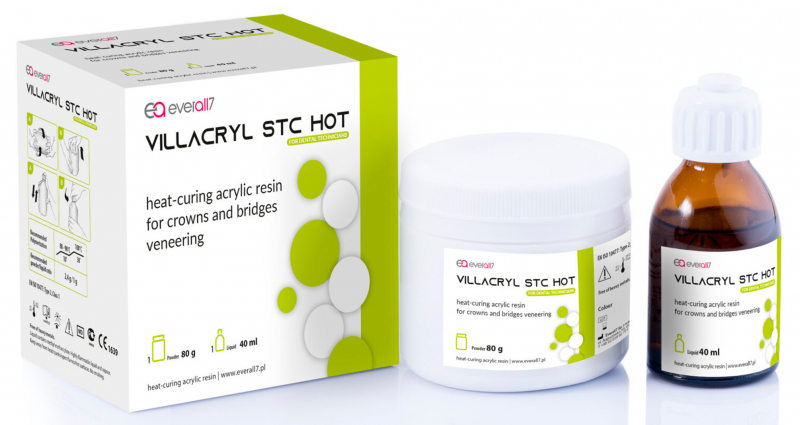 Villacryl STC Hot, 80 г + 40 мл (Zhermapol) Пластмаса для виготовлення зубних протезів
