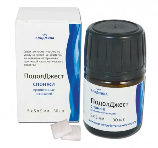 Косметическое средство Владмива ПодолДжест (спонжи, 5х5 мм, 30 шт)