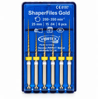 ShaperFiles Gold .04 (Vortex) Машинные Ni-Ti файлы (25 мм, 6 шт)