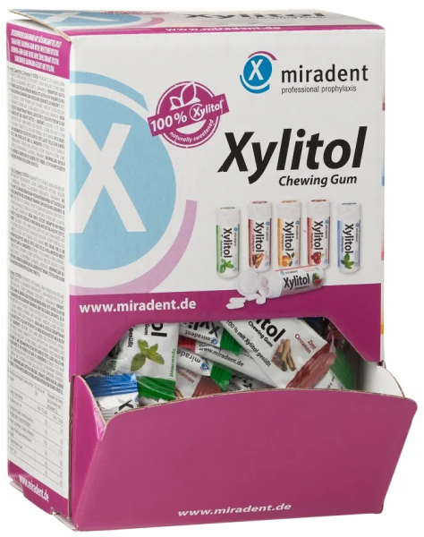 Жувальна гумка Miradent Chewing Gum, з ксилітолом проти ксеростомії Xylitol (200 шт)