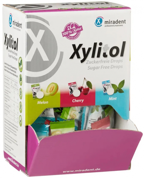 Льодяники з ксилітолом Miradent Xylitol Drops, асорті (100 шт)