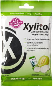 Льодяники з ксилітолом Miradent Xylitol Drops, диня, проти ксеростомії (26 шт)