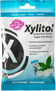 Льодяники з ксилітолом Miradent Xylitol Drops, м'ята, проти ксеростомії (26 шт)