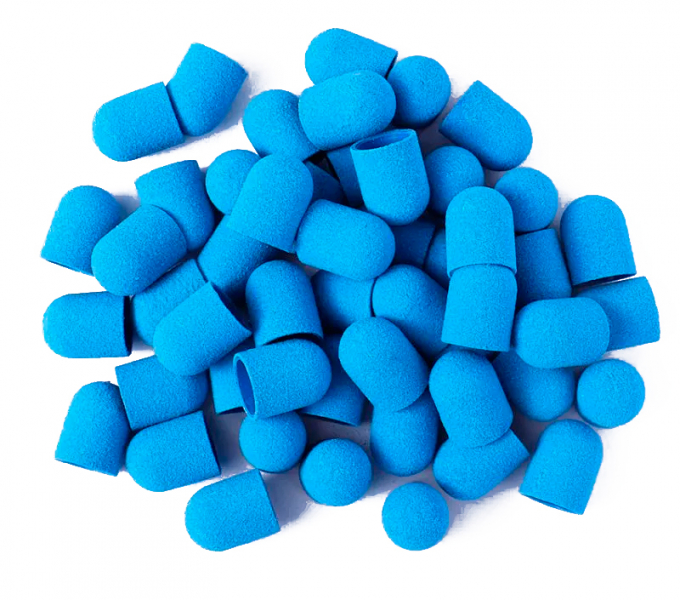 Колпачок шлифовальный OEM синий, d-10 мм (на пластиковой основе, грубый абразив, 10 шт)