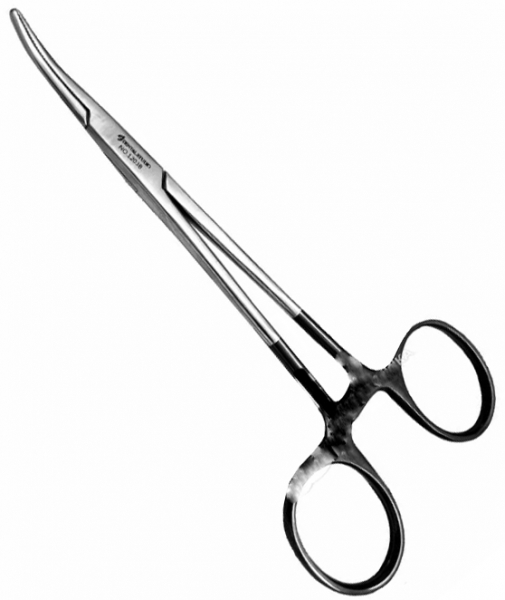 Зажим кровоостанавливающий Dental Studio 1203B, 12 см, изогнутый