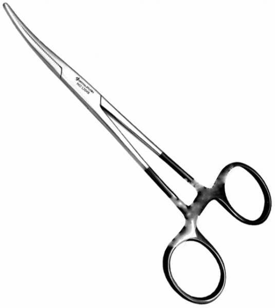 Зажим кровоостанавливающий Dental Studio 1204B, 14 см, изогнутый