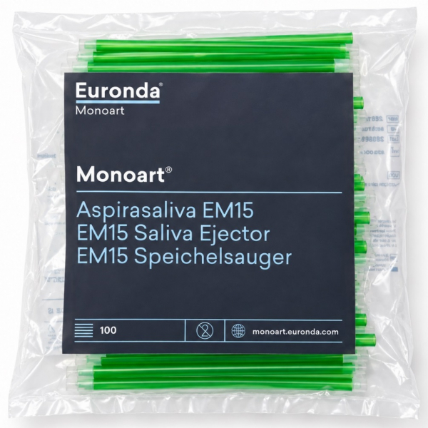 Слюноотсосы Euronda Monoart EM 15 (со съемными колпачками, 100 шт)