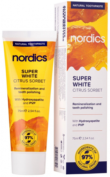 Зубна паста Nordics Cosmos Organic Super White, 75 мл