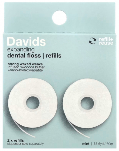 Зубная нить Davids expanding dental floss Refill (сменные рефилы, 2х30 м) 850046443084