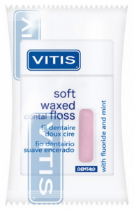 Зубная нить мягкая DENTAID VITIS CAMPAIGN, 50 м (мягкая, розовая маркировка, полиэтиленовая упаковка)