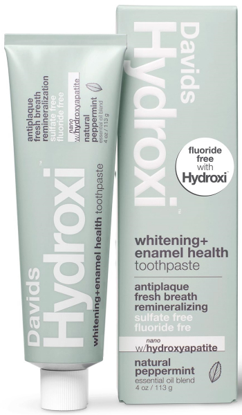 Зубная паста Davids Hydroxi Whitening + Enamel Health, для взрослых, вкус перченой мяты, 113 г (с наногидроксиапатитом) 850046443237