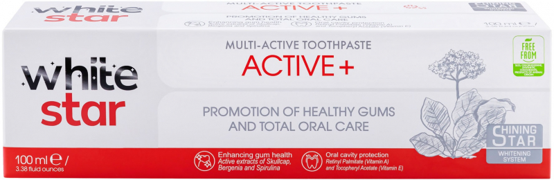 Зубна паста Multi-Active Toothpaste White Star Active+ 100 мл (3800237400324)