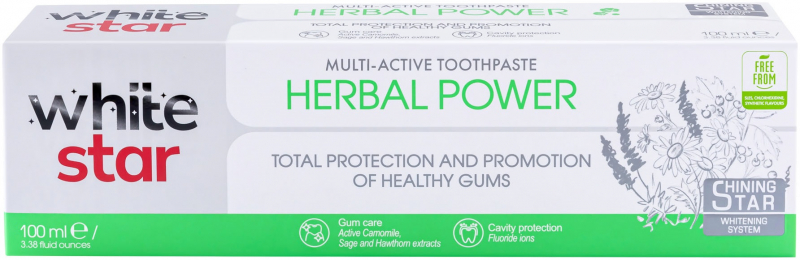 Зубна паста Multi-Active Toothpaste White Star Herbal Power, 100 мл (3800237400317)