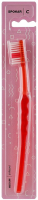Зубная щетка Spokar 3416 C Medium, ручка - красная, щетина - белая