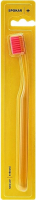 Зубная щетка Spokar 3428+ Medium, ручка - желтая, щетина - красная